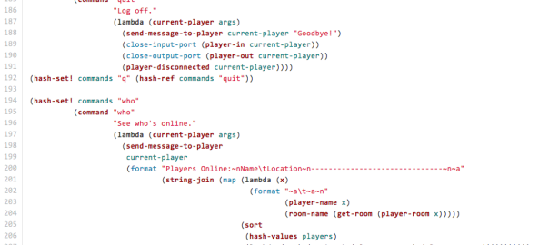 A MUSH Written in Racket (Scheme)