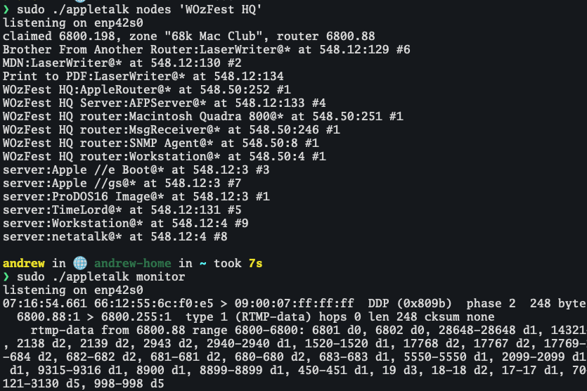 Screenshot of appletalk